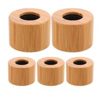 Abaodam 5 Piezas Tapones Goteros 24/400 de Bambú y Plástico para Frascos
