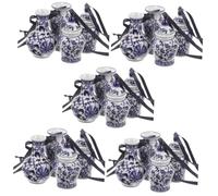 Abaodam 5 Series Colgantes De Porcelana Azul Y Decoración Exterior Adornos Colgantes Artesanales Colgante Festivo Colgante De Coche Cerámica 4 Piezas X 5