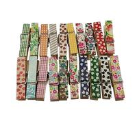 Abaodam 50 Abrazaderas de Madera Dibujos Animados para Manualidades y Bricolaje, Decorativas, Diseño Colorido y Pack de 50 Unidades para Tela y Chaquetas Color Aleatorio