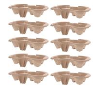 Abaodam 50 Bandejas Portavasos Desechables de Pulpa de Papel para 2 Bebidas, Soporte para Vasos de Café y Té Leche, Práctica Bandeja para Entrega y Transporte de Bebidas Calientes y Frías