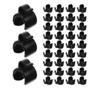 Abaodam 50 Clips Organizadores para Cables de Micrófono Negros Soporte Plástico 25 MM Diámetro para Gestión en Estudio Doméstico y Producción Audiovisual