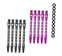 Abaodam 50 Juegos Varillas de Aluminio para Dardos Incluye Negras y Moradas con Arandelas Reemplazos para Accesorios de Dardos