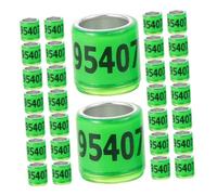 Abaodam 50 Piezas Anillos para Patas de Bandas de Identificación Color Verde para Aves de Corral Anillas Resistentes para Pies de y Aves Pequeñas Accesorios para Control y Gestión