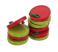 Abaodam 5piezas Castanets De Madera Redondas Para Niño Niña Instrumento Musical De Percusión Juguetes Educativos y Fiestas Fáciles De Sostener Sonido y Atractivo