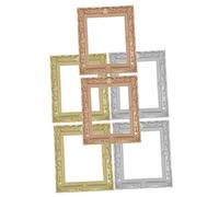 Abaodam 6 Marcos de Fotos en Miniatura de Resina para Casas de Muñecas Micro Marco de Fotos Decorativo Set de 3 Colores Plata Oro Rosa 2 Unidades Cada Uno Accesorios para