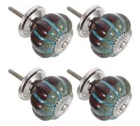 Abaodam 6 Perillas de Cerámica Diseño de Calabaza para Gabinetes de Cocina y Dormitorios, Tiradores Decorativos Fáciles de Instalar Tornillo de Acero Inoxidable