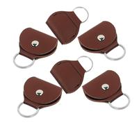 Abaodam 6 Piezas Bolsa de Púas de Guitarra de Cuero PU Estuche Pequeño y Portátil con Paquete de Color Marrón Protección Eficaz para Púas de Guitarra