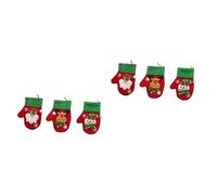 Abaodam 6 Piezas Soportes De Cubiertos De Navidad Ornamento Del Árbol De Navidad Bolsa De Vajilla De Calcetín Colgante De Porta Cubiertos De Ventana Cuberteria