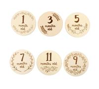 Abaodam 6 Piezas Tarjetas Mensuales para Bebés Tarjetas para Recién Nacidos de Doble Cara Accesorios de Fotografía para Bebés Primer Cumpleaños