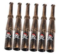 Abaodam 6 Piezas Telescopio Monocular Pirata Telescopio Portátil para Fiestas Temáticas Piratas Telescopio Telescópico Pequeño Pintado Bronce 6 Piezas Disfraz De Capitán Pirata