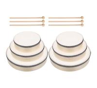 Abaodam 6 Tambores de Mano Orff de Madera Natural 6, 8 y 10 Pulgadas con Baquetas, Instrumentos de Percusión Infantil Adultos, Pandereta Rítmica para Educación Musical Temprana, Bodas