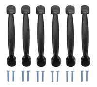 Abaodam 6 Tiradores para Armarios de Cocina Negros de Aleación Diseño Único, Fáciles de Instalar y Decoración para Muebles y Cajones