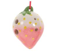Abaodam 6agujeros Ocarina De Cerámica Forma De Fresa Rosa Blanca Instrumento Para Niño Niña Principiantes Práctico y Duradero Regalo Para Amantes De Instrumentos Musicales Infantiles