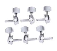 Abaodam 6piezas Cabezas De Máquina Para Guitarra Acústica y Eléctrica De Estilo Vintage Semi-cerradas Afinadores De Cuerdas Color Plateado