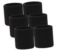 Abaodam 6piezas Muñequeras Deportivas Elásticas De Soporte Muñeca Negras Para Correr y Entrenamiento Gimnasio