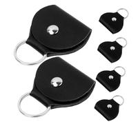 Abaodam 6piezas Porta Púas De Guitarra Bolsa De Cuero Funda para Guardar Púas para Llevar El Llavero Pequeño y Portátil Unidades