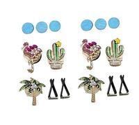 Abaodam 6piezas Soporte De Clip Para Ventilación De Coche Accesorios De Decoración Interior Para Mujeres De Diseño De Palma Flamenco y Cactus Mejora La Experiencia De Conducción