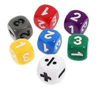 Abaodam 7 Piezas Dados Aritméticos Número De Dados Números Matemáticos Dados Juego De Dados Cubos De Matematicas Dados para El Aula Aprendiendo Dados Juguetes De Matemáticas Acrílico