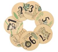 Abaodam 7 Tarjetas para Bebés Letreros con Nombres de Recién Nacidos Decoración de Madera Accesorios para Fotos de Meses