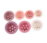 Abaodam 7 Tazas Apilables de Silicona para Ñiño, Juguete Creativo de Baño Sensorial, Colores Brillantes, Material Seguro y Suave, Desarrollo Cognitivo y Coordinación Ojo-Mano, Adecuado