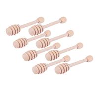 Abaodam 8 Palitos de Madera Ideales para Mezclar Jarabe y Mermelada para Miel Diseño de Ranura Grande y Parte Roscada en Fiestas y Uso Doméstico Reutilizable