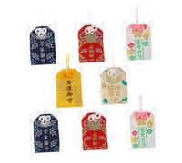 Abaodam 8 Piezas Bolsa de Bendición Japonesa Omamori Colgante Tradicional Mixto Colores y Estilos para Hogar Ventana Decoración Festiva