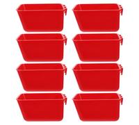 Abaodam 8 Piezas Comedero para Pájaros de Interior, Vasos para Jaulas de Pájaros, Plástico Rojo, Fácil de Limpiar E Instalar, para Jaulas de Alambre, para Gallos y Conejos