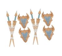 Abaodam 8piezas Figuras De Caballeros Medievales para Niño Niña Juguetes De rol Espadas y Escudos Accesorios para Construcción De Castillos y Cosplay