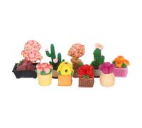 Abaodam 9 Piezas Microdecoración Plantas Miniatura Resina Suculentas Cactus Bonsái Artificiales para Casas de Muñecas y Paisajes DIY Ornamentos Verdes Compactos Duraderos para Escritorios