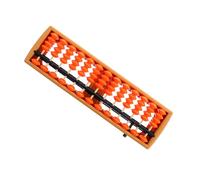 Abaodam Ábaco Chino de Plástico Portátil 13 Color Naranja Cuentas Negras Herramienta Educativa para Aritmética y Cálculo Mental Preescolar y Primaria