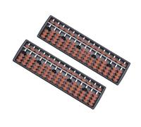 Abaodam Ábaco Tradicional de 15 Varillas y 5 Cuentas, Portátil y Multifunción, Color Marrón, Set de 2 Piezas, Útil Educativo para Cálculo y Matemáticas Escolares