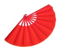Abaodam Abanico Plegable Tai Grande para Danza y Festivales Abanico de Mano Ligero y Resistente Diseño Bicolor Rojo y Dorado para Actuaciones y Fiestas