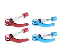 Abaodam Abrazadera de Tija de Sillín de Liberación Rápida para Bicicleta de Montaña y Carretera, Juego 4 Piezas Metálicas, Colores Rojo y Azul, Perno de Ajuste Seguro para