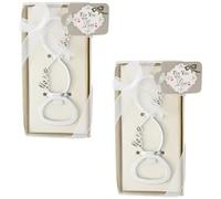 Abaodam Abridor de Botellas de Aleación de Zinc 2 Piezas, Pequeño y Portátil, Fácil de Usar para Bodas, Cumpleaños y Camping al Aire Libre