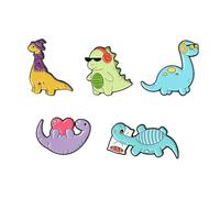 Abaodam Accesorios de Dinosaurio Coloridos de Aleación 5 Piezas, Pin Decorativo Adorable y Divertido para Ropa, Accesorios y Disfraz, Diseño Esmaltado Resistente y Moderno para