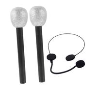 Abaodam Accesorios de Micrófono de Simulación Purpurina Micrófono Falso para Decoración de Fiestas Espectáculos Cumpleaños Obras Escolares