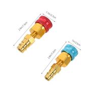 Abaodam Adaptadores Rápidos R1234Yf para Aire Acondicionado de Coche Kit de 2 Acopladores de Fluoruro Qc14H/L Ad51/52 Conectores de Manguera de Baja Presión para Reparación y