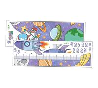 Abaodam Adhesivo de Pared con Gráfico de Altura de Astronauta Extraíble Decoración de Astronauta Espacial para de Niños 39 X 118 Cm 2 Hojas Calcomanía de Gráfico de Crecimiento
