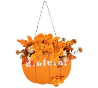 Abaodam Adorno Colgante de Madera Calabaza y Hortensias Artificiales para Decoración de Pared en Acción de Gracias, Estilo Rústico y Duradero