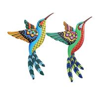 Abaodam Adorno Colgante de Pájaro Hierro para Pared 2 Piezas Arte Manual Colibrí Detalles Realistas para Dormitorio Jardín