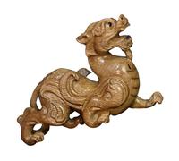 Abaodam Adorno de Escritorio en Madera Figura de Pixiu, Decoración Feng Shui para Oficina y Hogar, Escultura Artesanal para Estantería y Espacio de Trabajo Varios Estilos