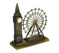 Abaodam Adorno Decorativo de Aleación para Escritorio 1 Unidad, Modelo Realista en Estilo Bronce Antiguo, Big Ben y London Eye, Recuerdo de Viaje a Londres, Decoración para Hogar y