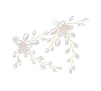Abaodam Adorno para Zapatos de Novia Perlas y Cristales, Hebillas Plateadas y, Accesorio Decorativo Elegante para Boda y Fiesta, Par de Adornos para Calzado Femenino