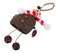 Abaodam Adornos Colgantes de Navidad de Cáscara de Nuez Hecha Mano con Campana para Árbol de Navidad Decoración Colgante para Bolso Que Hace un Sonido de Traqueteo al Agitar Adornos