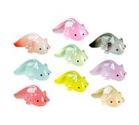 Abaodam Adornos de Resina para Micropaisajes 9 Piezas, Figuras Miniatura de Ajolote Que Brillan Oscuridad, Decoración Creativa para Escritorio y Casas de Muñecas, Colores Surtidos