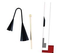 Abaodam Agogo Bell Infantil De Tonos Con Bastón De Madera Instrumento Musical Tradicional Para Niño Niña Para Educación Temprana y Samba Negro