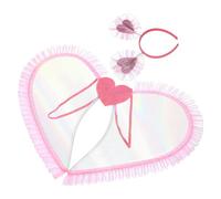 Abaodam Alas de Ángel para Niñas en Tela Rosa Kit de Disfraz de 2 Piezas Diadema Accesorios para Fiesta Cosplay y Disfraces de Halloween Traje Angelito para Cumpleaños y Eventos