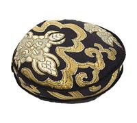 Abaodam Almohadilla Para Cuenco Tibetano De Buda 10 Cm Negra y Dorada, Cojín Decorativo Diseño Tradicional Para Cuencos Sonoros, Suministros Para Meditación y Templo Budista