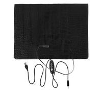 Abaodam Almohadilla Térmica para Mascotas USB 3 Niveles de Temperatura Ajustable, Fibra de Carbono, Tamaño Mediano, Cubierta de Cuero, Esterilla Calefactora Portátil para Gatos, Perros