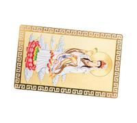 Abaodam Amuleto de Billetera Estilo Chino Guanyin Dorado, Tarjeta Budista Delicada, Ligera y Tamaño Pequeño, para Protección y Suerte en Bolsos y Carteras